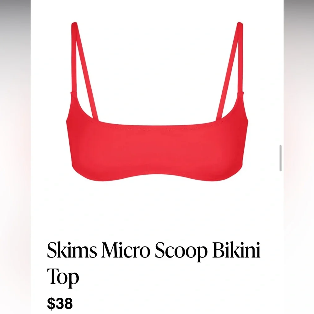 SKIMS Red Bikini Top & Tie-Side Bottom Set
